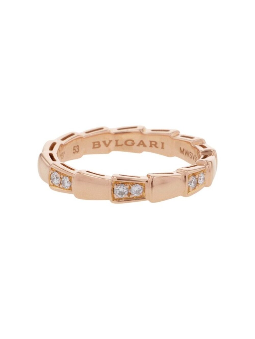 Bvlgari Ring Serpenti Viper Diamond Total 18k Pink Gold